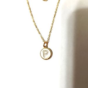 Gold initial P necklace